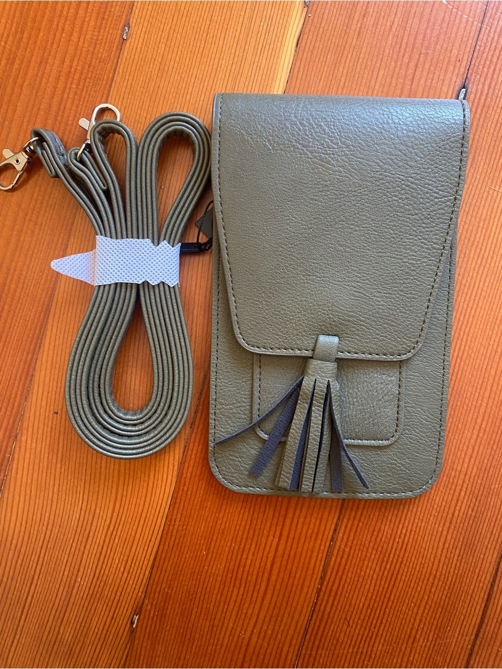 Olive Green Tassel Crossbody Phone Bag